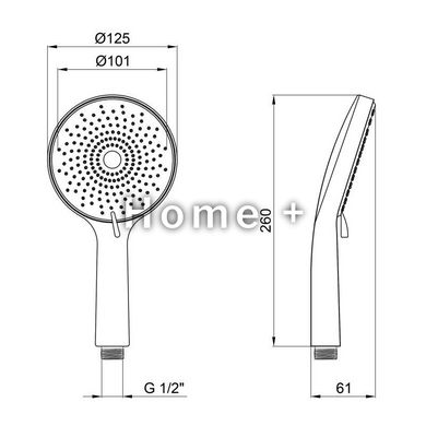 Qtap Rucni Лійка для ручного душу 120 мм кругла QTRUCA120R3GRP Graphite SD00051175 фото