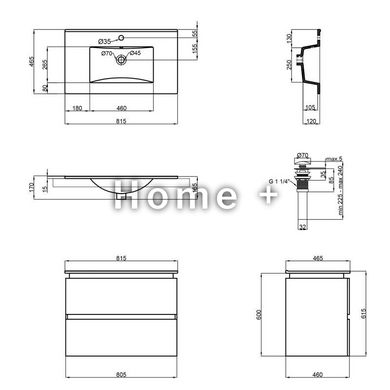 Комплект Qtap Albatross 810х725х460 White тумба підвісна+врізна раковина QT0172TP800D3080CW SD00044931 фото