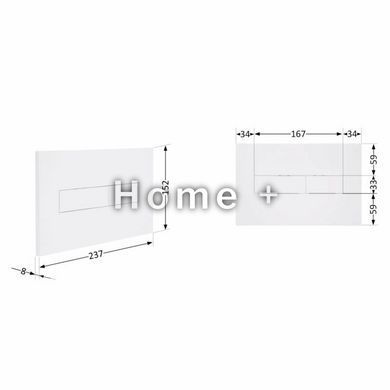 Клавиша смыва Qtap Standard 152x236x28&nbsp;мм, White, линейная QTSTD164W49471 SD00055595 фото