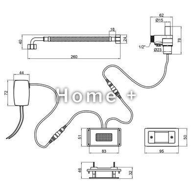 Панель змиву для пісуара Qtap Scorpio з ІЧ датчиком QT146601ACCHR Chrome/Black SD00047076 фото