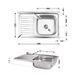 Кухонная мойка Brinex 5080-R 0,8 мм Satin (BRIN5080RSAT06)