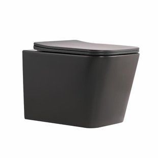 Унітаз підвісний Qtap Tern Ultra Quiet 520&times;345&times;325&nbsp;мм, Anthracite, із сидінням Slim Duroplast/Soft-close/Quick Release SD00055123 фото