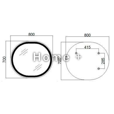 Зеркало Qtap Gemini 800х700 с LED-подсветкой Touch, с антизапотеванием, с диммером, рег. темп. цвета SD00052319 фото