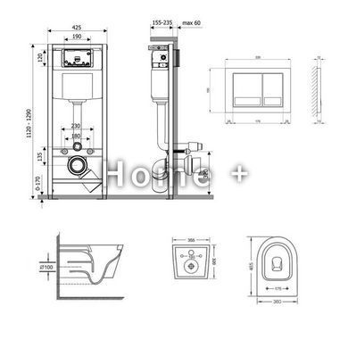 Готовое решение Qtap для ванной комнаты: подвесной унитаз Swan Ultra Quiet + комплект инсталляции Nest 4 в 1 SD00051273 фото
