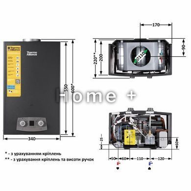 Колонка газовая дымоходная Thermo Alliance JSD20-10NQB BLACK 10 л EURO+ SD00055171 фото