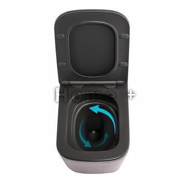 Унитаз подвесной Qtap Tern Ultra Quiet 520&times;345&times;325&nbsp;мм, Anthracite, с сиденьем Slim Duroplast / Soft-close / Quick Release SD00055123 фото