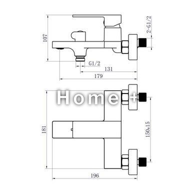 Змішувач для ванни Qtap Gemini (з душовим гарнітуром) QTGEM259CRM45681 Chrome SD00051805 фото