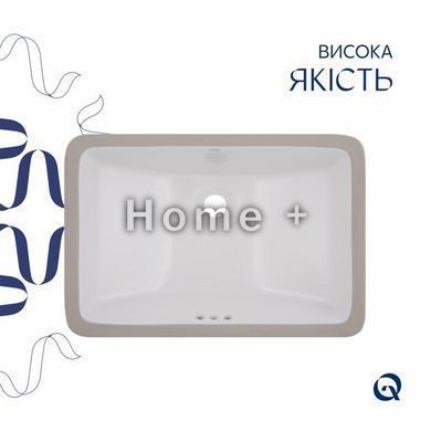 Комплект Qtap Stork: Раковина врізна прямокутна 530x370x200 мм White + Донний клапан PU02O SD00053417 фото