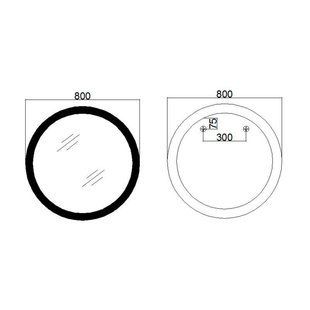 Дзеркало Qtap Taurus R800 з LED-підсвіткою Touch, з антизапотіванням, з димером, рев. темп. кольору (3000-6500K) SD00052315 фото