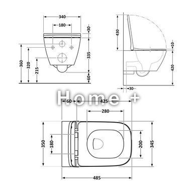 Унитаз подвесной Qtap Tern безободковый с сиденьем Soft-close QT1733052ERW SD00037240 фото