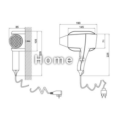 Фен настінний Qtap F1200ROP 1200 Вт. SD00042871 фото