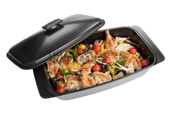 Керамическая форма Weber для приготовления с крышкой, прямоугольная 17888 фото