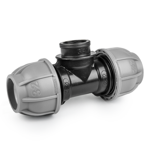 Трійник для труб PE, 25 мм, PN10, з внутрішньою резбой 1/2", DSRA10T25F12 1354288608 фото