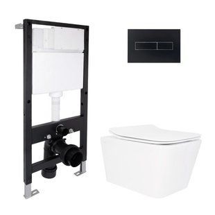 Готовое решение Qtap для ванной комнаты: подвесной унитаз Crow Rimless 520x360x290 + комплект инсталляции Standard (линейная SD00057750 фото