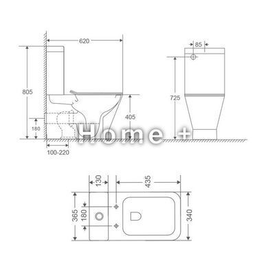 Унитаз-компакт Qtap Cardinal Ultra Quiet безободковый с сиденьем Soft-close QT04222168AUQ3W SD00051950 фото
