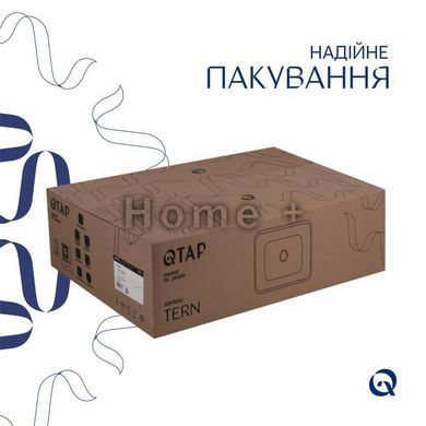 Комплект Qtap Tern: Раковина накладна прямокутна 475х370х140 мм White + Донний клапан PU02 SD00053425 фото