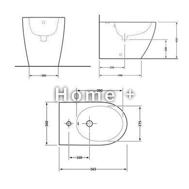 Біде підлогове Qtap Robin 565x360x405 White QT13442141CW SD00042539 фото