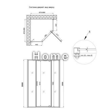 Душевая кабина Qtap Leo CRM10995-AC6 90х90 см, стекло Clear, CalcLess, 6 мм без поддона SD00039707 фото