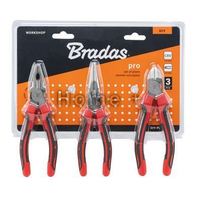 Набор плоскогубцев PRO, 3 штуки, никелированные CRV, HOME & GARAGE, DIY-PL13/1SET DIY-PL13/1SET фото