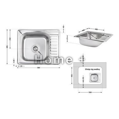 Кухонная мойка Lidz 5848 0,8 мм Micro Decor (LIDZ5848MDEC) SD00040854 фото