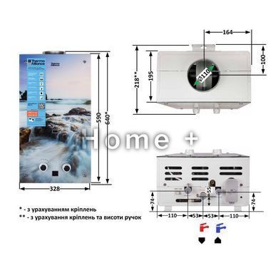 Газовая колонка Thermo Alliance дымоходная JSD20-10GA 10 л стекло (море) SD00031248 фото