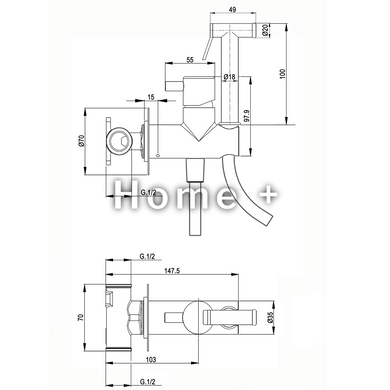 CV50795621 ART гігієнічний душ,хром