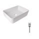 Комплект Qtap Tern: Раковина накладна прямокутна 475х370х140 мм White + Донний клапан PU02
