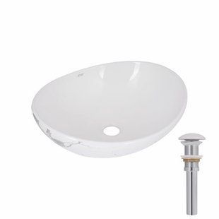 Раковина накладна Qtap Dove 415x340x140 мм, Marble, овальна, з донним клапаном QTDOV188SB49785 SD00055909 фото