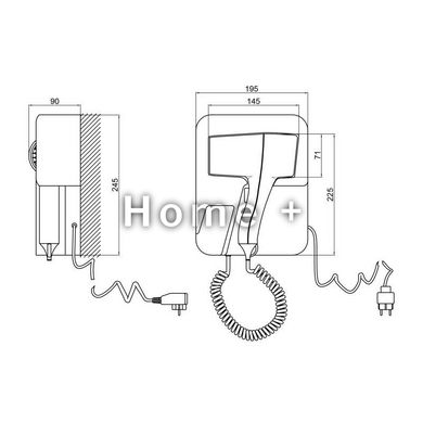 Фен настінний Qtap F1200RNP 1200 Вт. SD00042872 фото