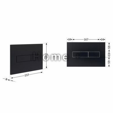 Клавиша смыва Qtap Standard 152x236x28&nbsp;мм, Matt Black, линейная QTSTD164BLM49473 SD00055597 фото