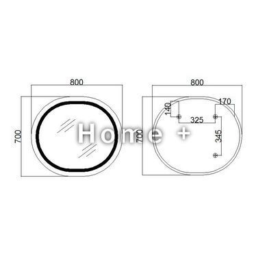 Зеркало Qtap Gemini 800х700 с LED-подсветкой Touch, с антизапотеванием, с диммером, рег. темп. цвета SD00052317 фото