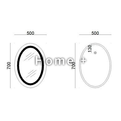 Зеркало Lidz Vida 700х500 с LED-подсветкой Touch, с антизапотеванием, с диммером, рег. яркости LD78LF5070 SD00052340 фото