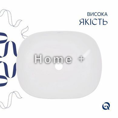 Комплект Qtap Aquarius: Раковина накладная прямоугольная 465x375x115 мм White + Донный клапан PU02 SD00053419 фото
