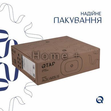 Комплект Qtap Aquarius: Раковина накладная прямоугольная 465x375x115 мм White + Донный клапан PU02 SD00053419 фото