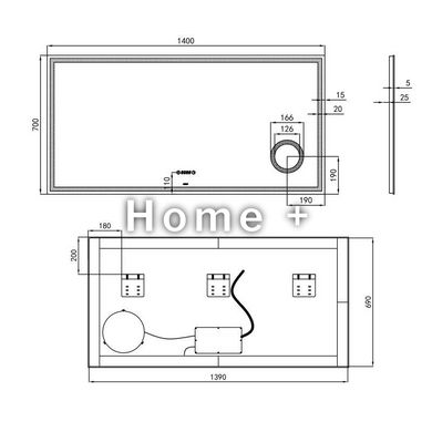 Дзеркало Qtap Stork 1400х700 з LED-підсвіткою QT1578142270140W SD00045744 фото