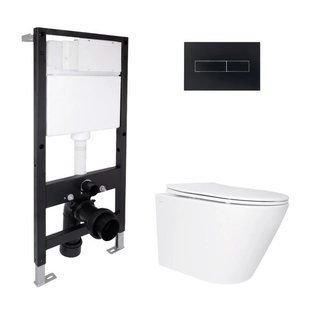 Готовое решение Qtap для ванной комнаты: подвесной унитаз Swan Ultra Quiet 485x360x320 + комплект инсталляции Standard (линейная SD00057756 фото