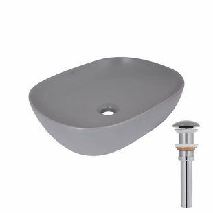 Раковина накладна Qtap Aquarius 470x380x120 мм, Stone grey, прямокутна, з донним клапаном QTAQA188SG49780 SD00055904 фото