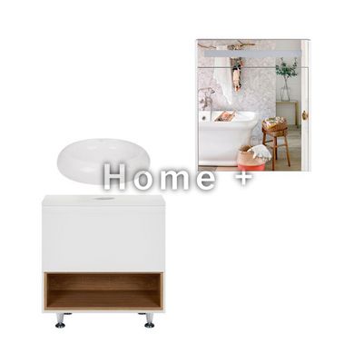 Комплект мебели для ванной Qtap Robin тумба + раковина + зеркальный шкаф QT044RO42975