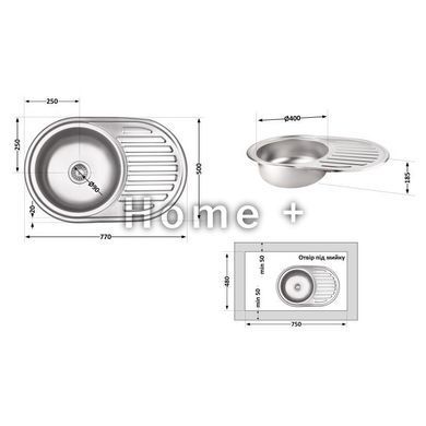 Кухонная мойка Lidz 7750 0,8 мм Micro Decor (LIDZ7750MDEC) SD00040856 фото