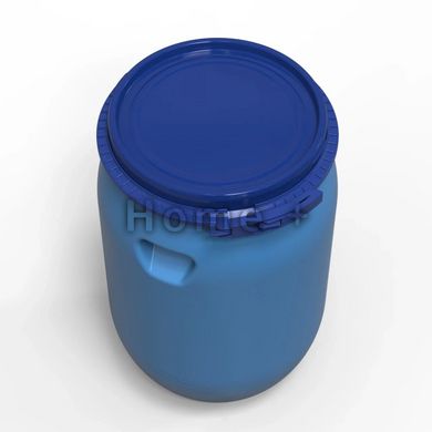 Бочка пластикова 210 л харчова Litolan кришка з хомутом для води рідин солінь Ø 59*100 см (тришарова)