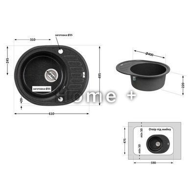Кухонна мийка Lidz 620x500/200 GRF-13 (LIDZGRF13620500200) SD00043266 фото