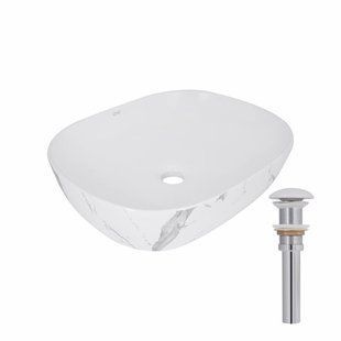 Раковина накладна Qtap Aquarius 470x380x120 мм, Marble, прямокутна, з донним клапаном QTAQA188MR49782 SD00055906 фото