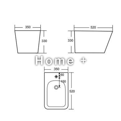 Биде подвесное Qtap Tern 520x350x330 мм, Beige QT17551303GSB SD00054294 фото