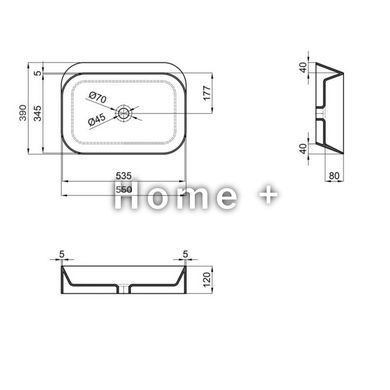 Раковина-чаша Qtap Scorpio 550х390х120 White QT14112243WN SD00052894 фото