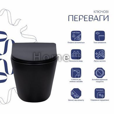 Унітаз підвісний Qtap Scorpio Ultra Quiet із сидінням із сидінням Soft-Close MATT BLACK QT14332380AMB SD00052569 фото