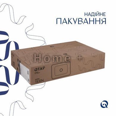 Комплект Qtap Tern: Раковина накладная прямоугольная 600x405x110 мм WHITE + Донный клапан PU02 SD00053427 фото