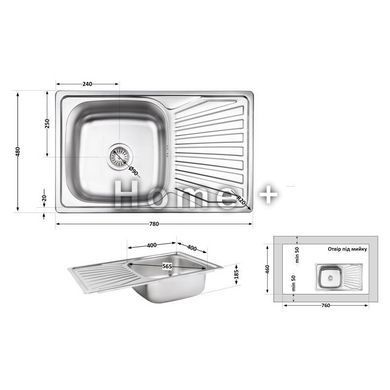 Кухонная мойка Lidz 7848 0,8 мм Micro Decor (LIDZ7848MDEC) SD00040857 фото