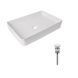 Комплект Qtap Tern: Раковина накладная прямоугольная 600x405x110 мм WHITE + Донный клапан PU02