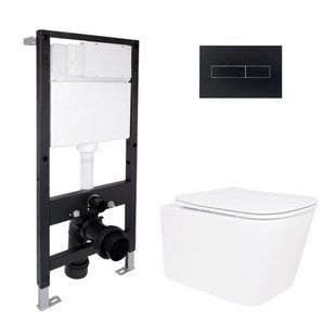 Готовое решение Qtap для ванной комнаты: подвесной унитаз Crow Rimless 485x340x330 + комплект инсталляции Standard (линейная SD00057732 фото