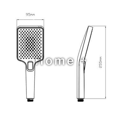 Лійка для ручного душу Qtap Rucni 140x95 мм прямокутна QTRUC125BLM45959 Black Matt SD00052083 фото